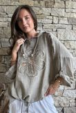 Rustic Nature Linen Blend Hippie Shake Hoodie Washed Walnut 